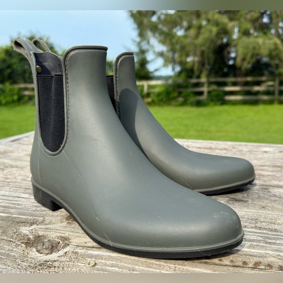 SAM EDELMAN Tinsley Rain Boots Green Rubber Women Size 9 - Picture 6 of 6